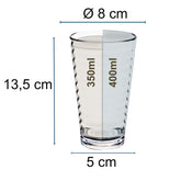 Campingglas aus Acryl 400ml - Trinkglas Acrylglas Kunststoff Wasserglas Camping Garten Echtglasoptik Picknick Becher Kinder Senioren Longdrink Coktail